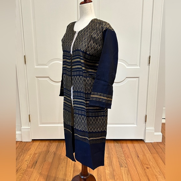 Hand loom vintage long blazer made in Oaxaca mex. - Picture 6 of 9